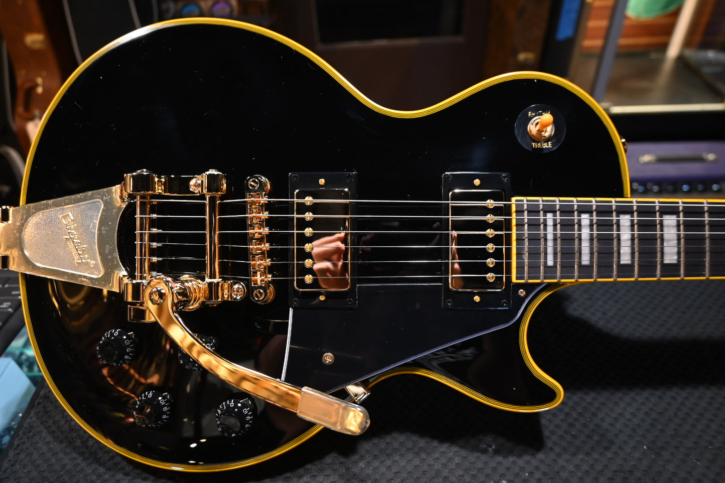 Epiphon Joe Bonamassa 1959 Les Paul Custom - Ebony Guitar #7409 - Danville Music