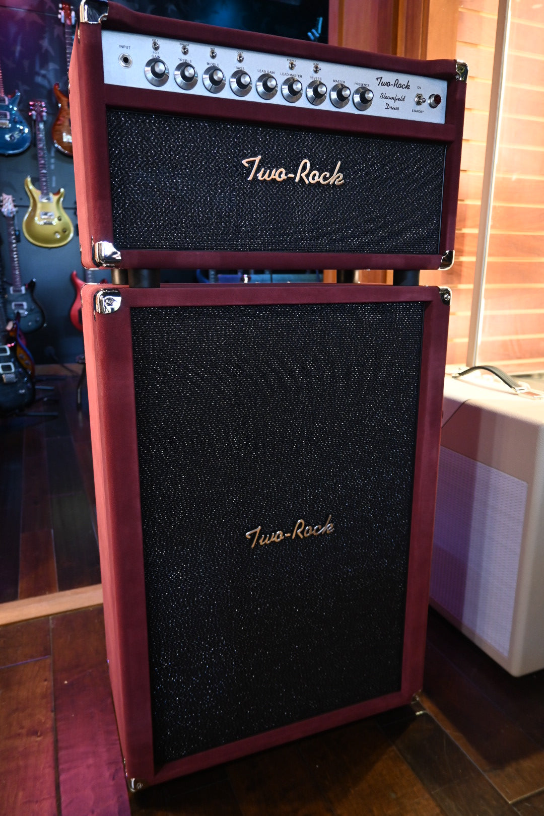 Two Rock Bloomfield Drive w/ Matching 2x12 Cabinet - Burgundy Suede Amplifier #892