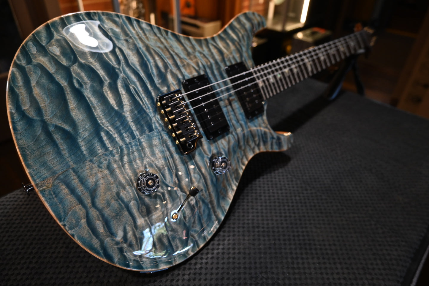 PRS Custom 24 Artist Grade Quilt Top Private Stock Color Limited Edition - Faded Indigo Guitar #5524