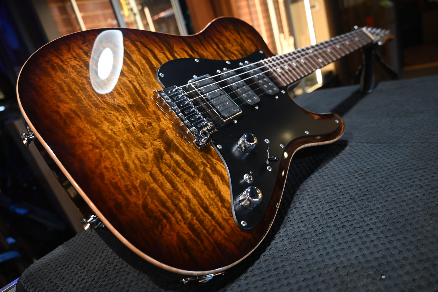 Tom Anderson Drop Mongrel Shorty Hollow 2015 - Tiger Eye Burst Guitar #215A