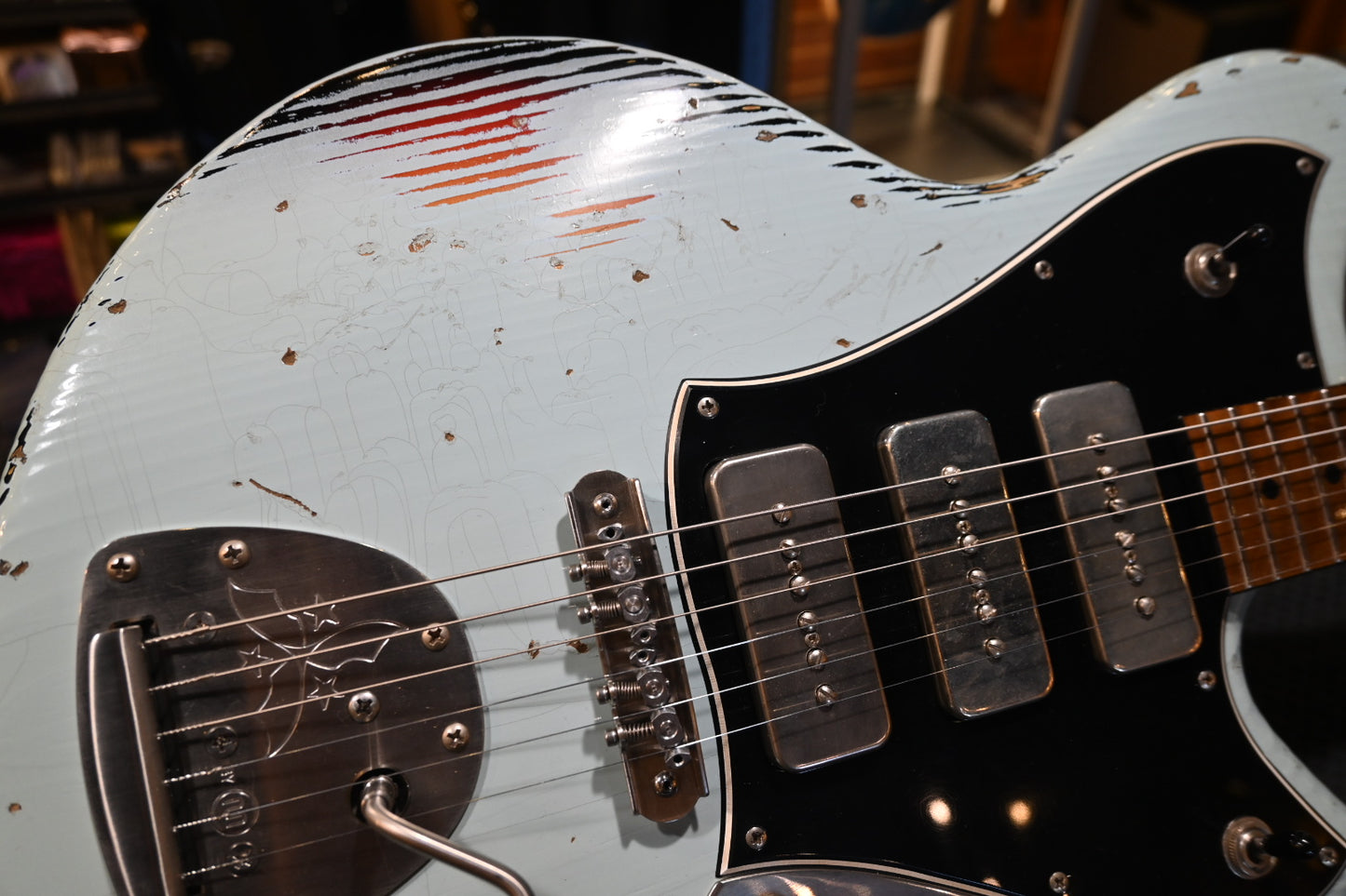 Novo Custom Serus J P3 - Sonic Blue over ‘64 3-Tone Burst Guitar #1439 - Danville Music