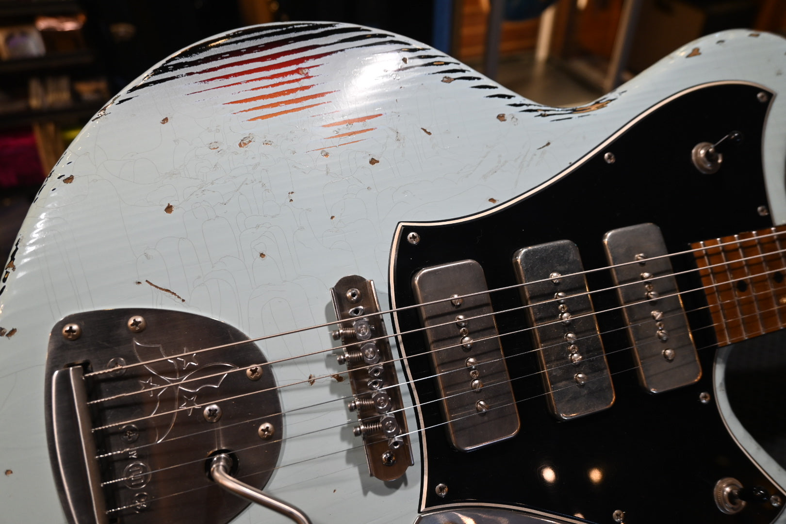 Novo Custom Serus J P3 - Sonic Blue over ‘64 3-Tone Burst Guitar #1439 - Danville Music
