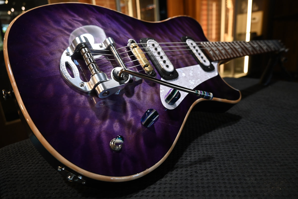 Powers Electric A-Type Select Quilt Maple PF42 CamTail - Ube Burst Guitar #B499