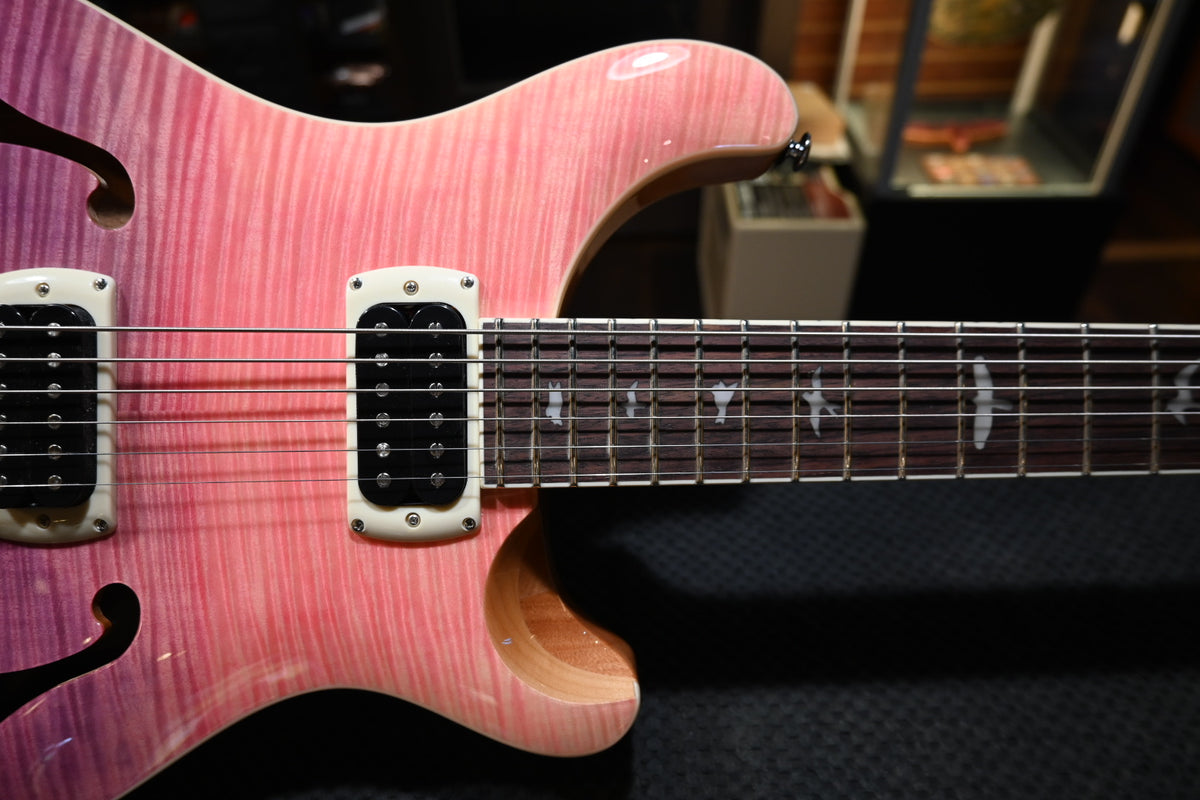 PRS SE Ed Sheeran Hollowbody I Piezo Baritone - Pink Ombre Guitar #3328