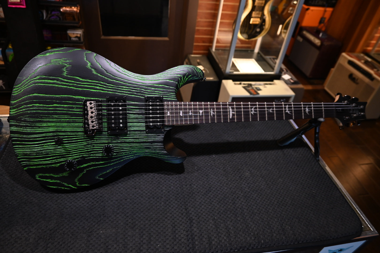 PRS SE Sandblasted CE 24 LTD - Sandblasted Green Guitar #9605  USED - Danville Music