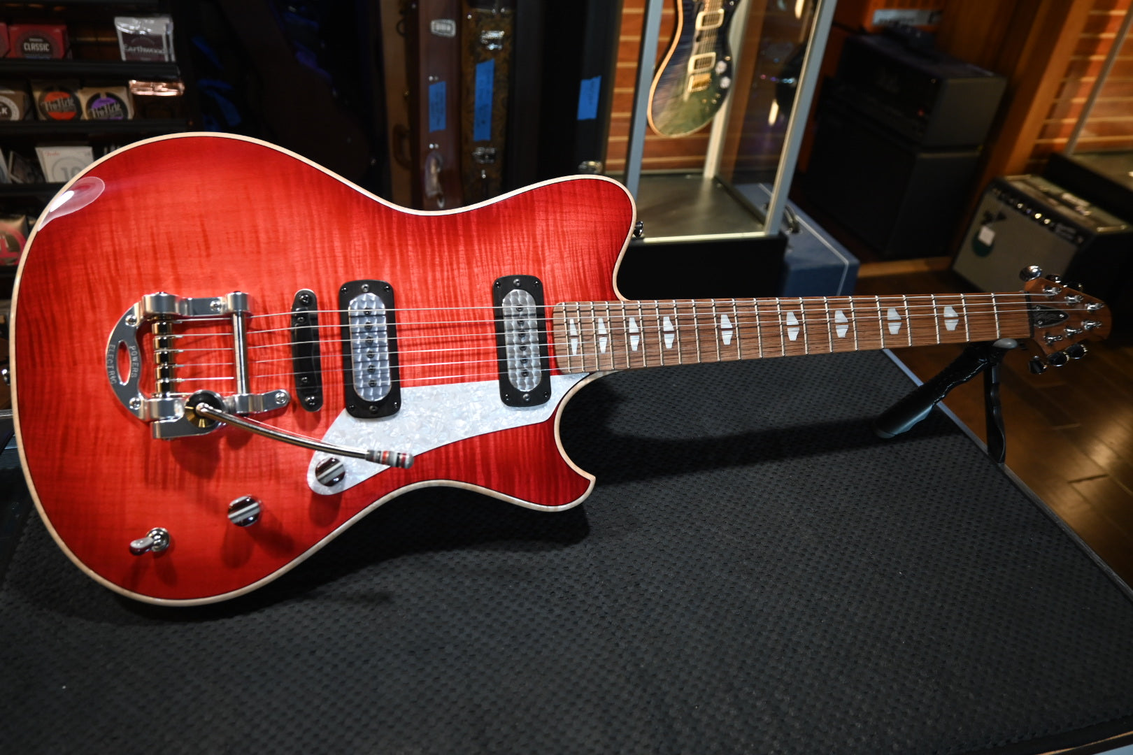 Powers Electric A-Type Select Maple FF42 CamTail - Cosmo Red Guitar #A969 - Danville Music