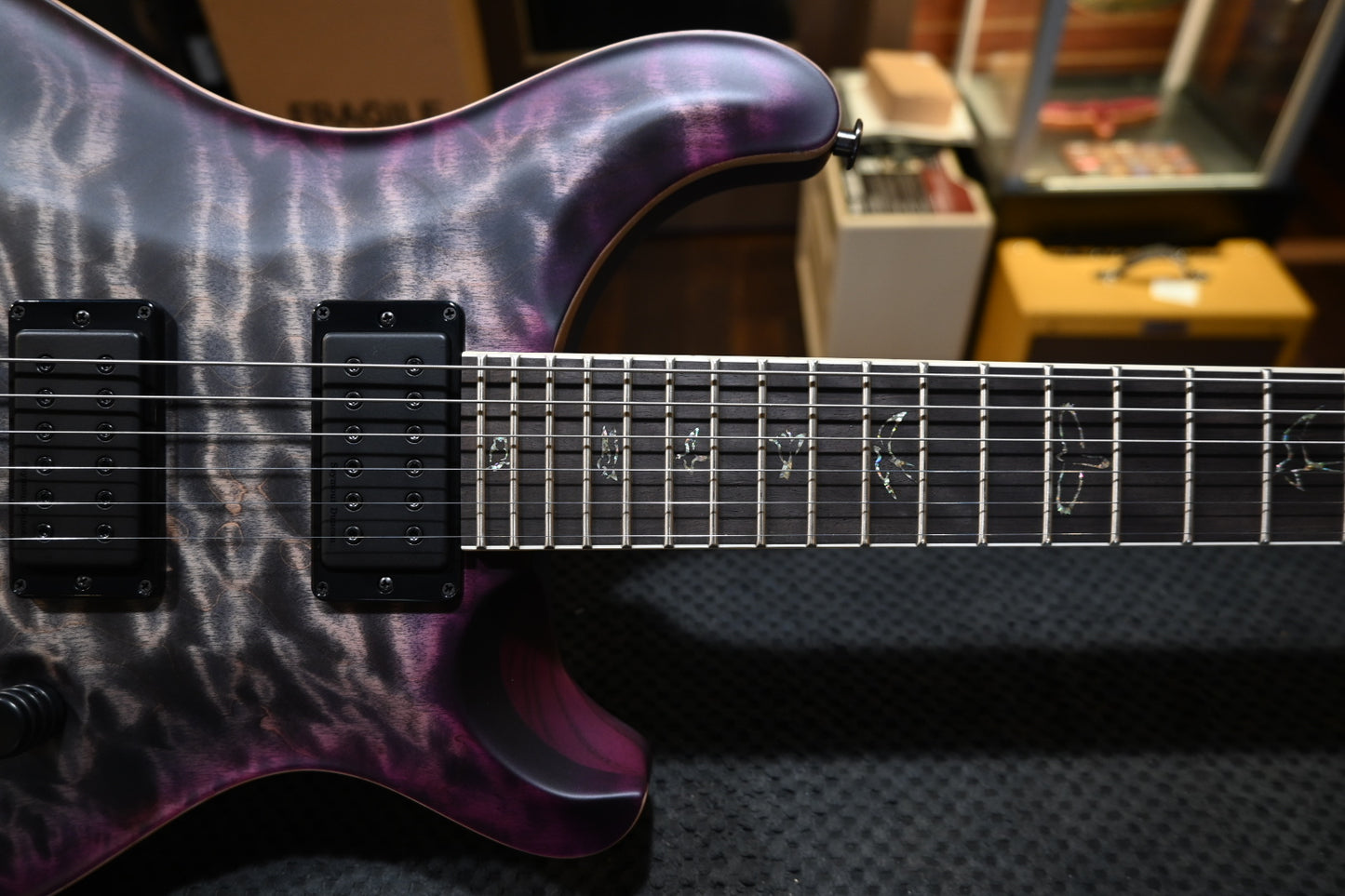 PRS Wood Library Holcomb 10-Top One-Piece Quilt - Charcoal Purple Burst Satin Guitar #2635