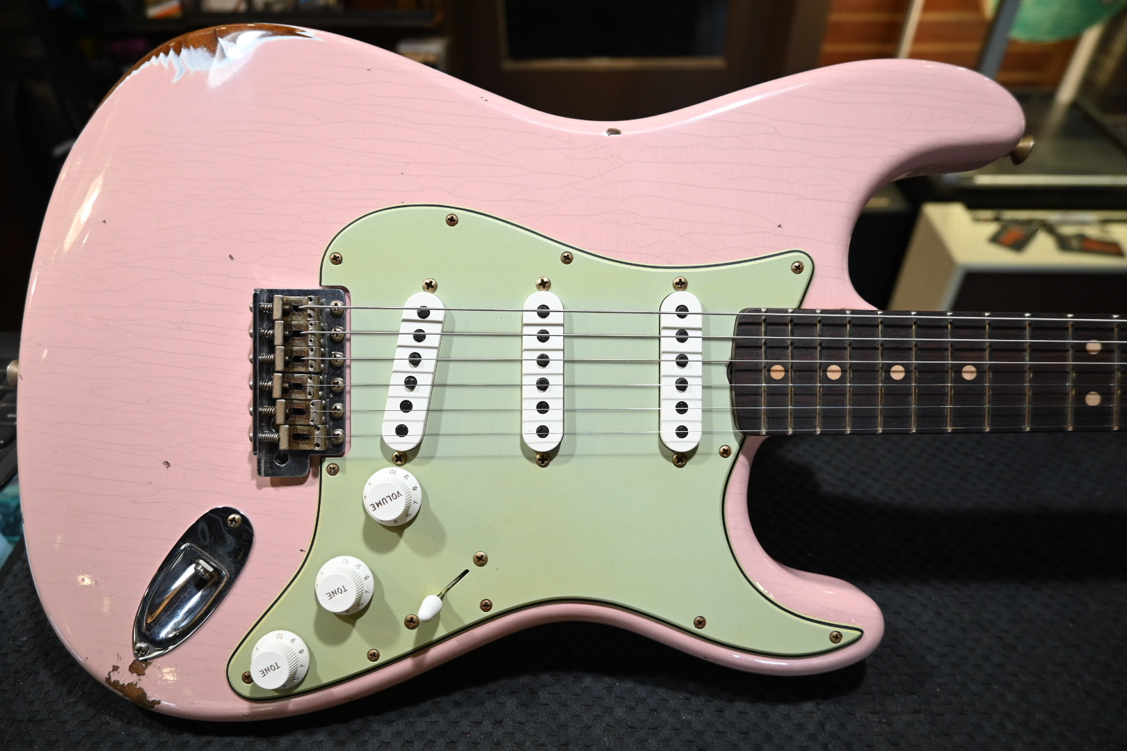 Fender Custom Shop 1963 Stratocaster Roasted Ash Relic - Shell Pink Guitar #8949 - Danville Music