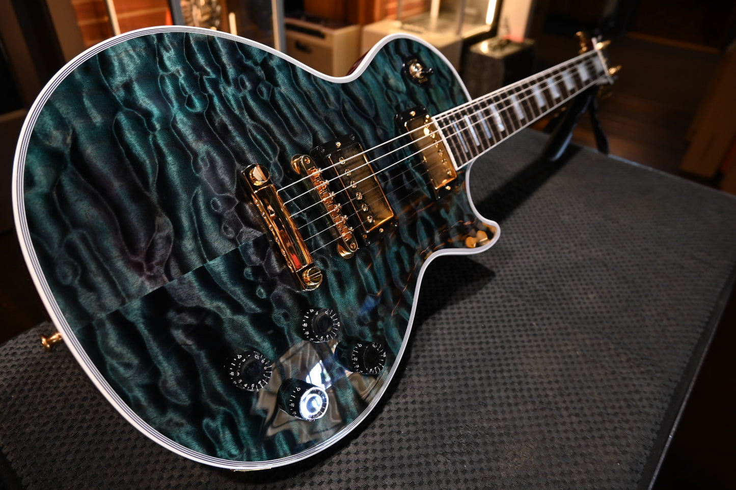 Gibson Custom Shop Les Paul Axcess Custom 5A Quilt PSL - Nordic Blue Guitar #1338