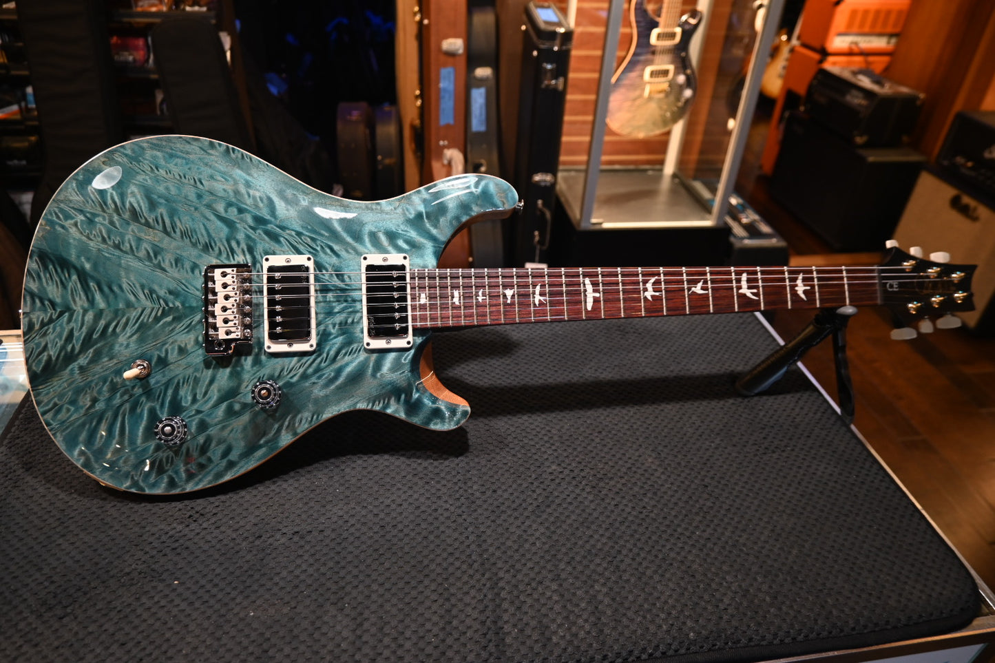 PRS Wood Library CE 24 Angel Step Quilt - Blue Crab Blue Guitar #0429 - Danville Music
