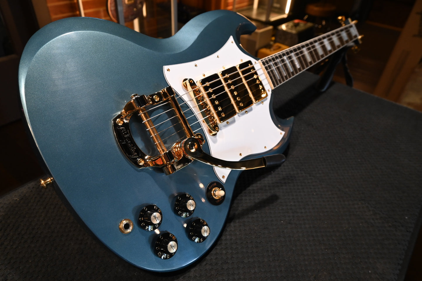 Gibson Custom Shop 1963 Les Paul SG Custom 3-Pickup Bigsby VOS “Hendrix” PSL - Pelham Blue Guitar #4363