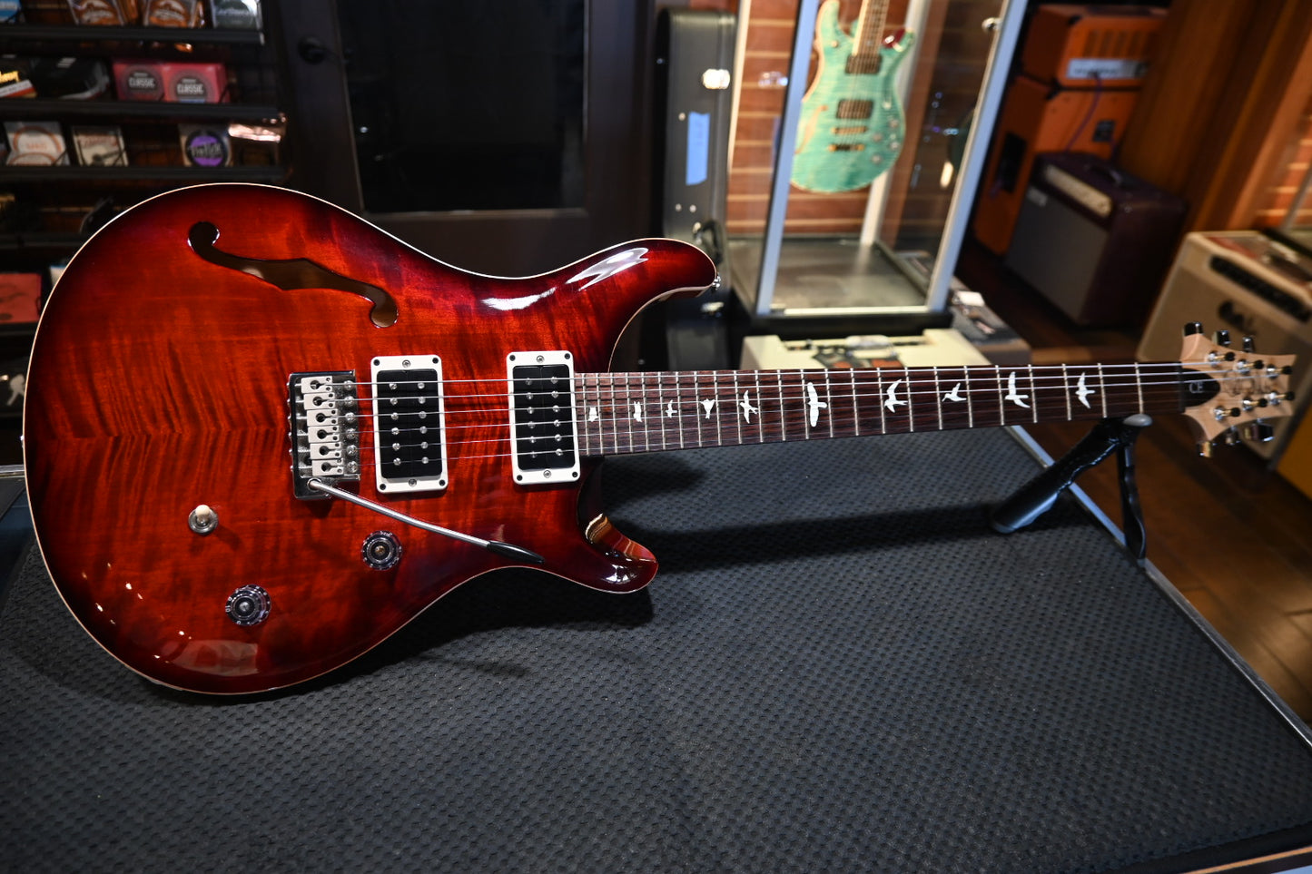 PRS CE 24 Semi-Hollow 2021 - Fire Red Guitar #4767 - Danville Music