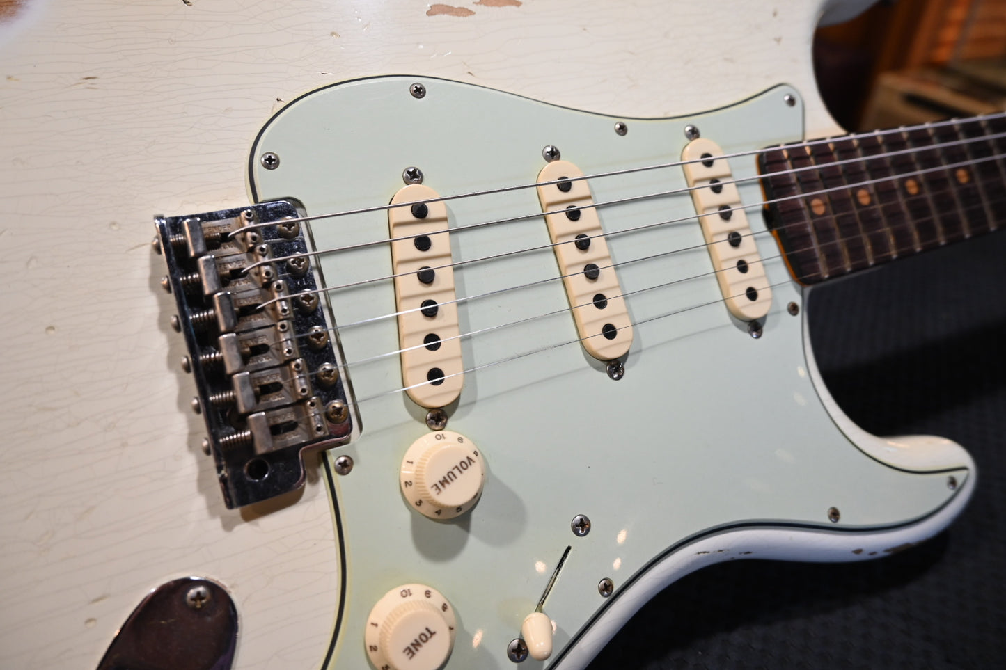 Fender Custom Shop 1959 Stratocaster Heavy Relic 2019 - Aged Olympic White Guitar #3200 - Danville Music