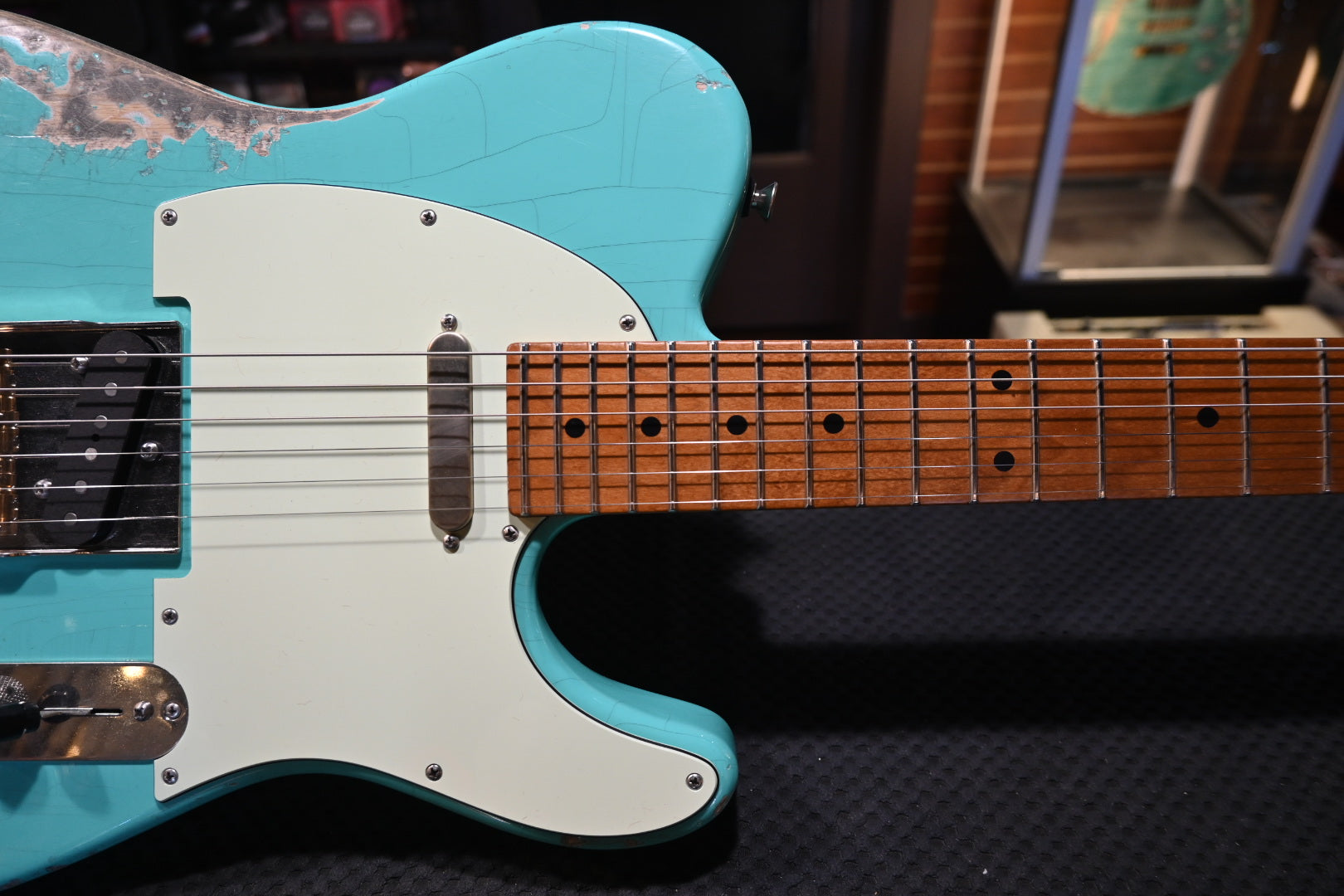 Tom Anderson T Icon In-Distress - Seafoam Green Guitar #725N - Danville Music