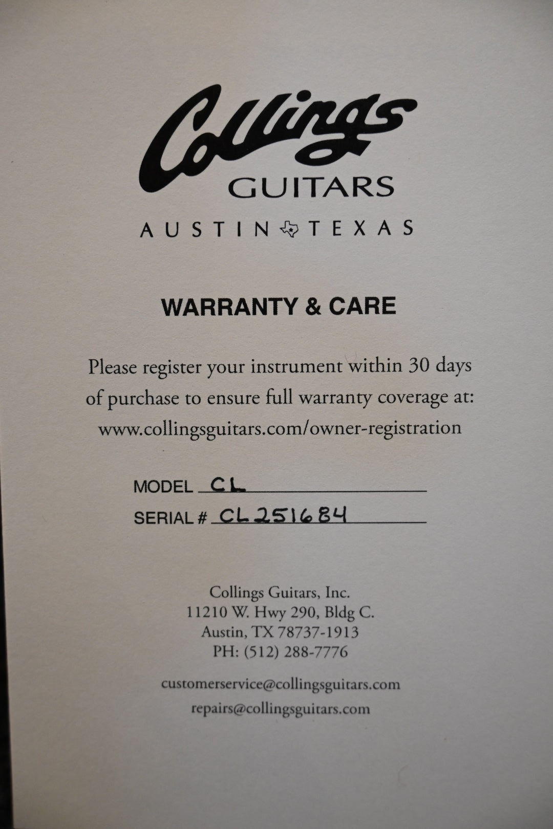 Collings CL City Limits - Pelham Blue Guitar #1684