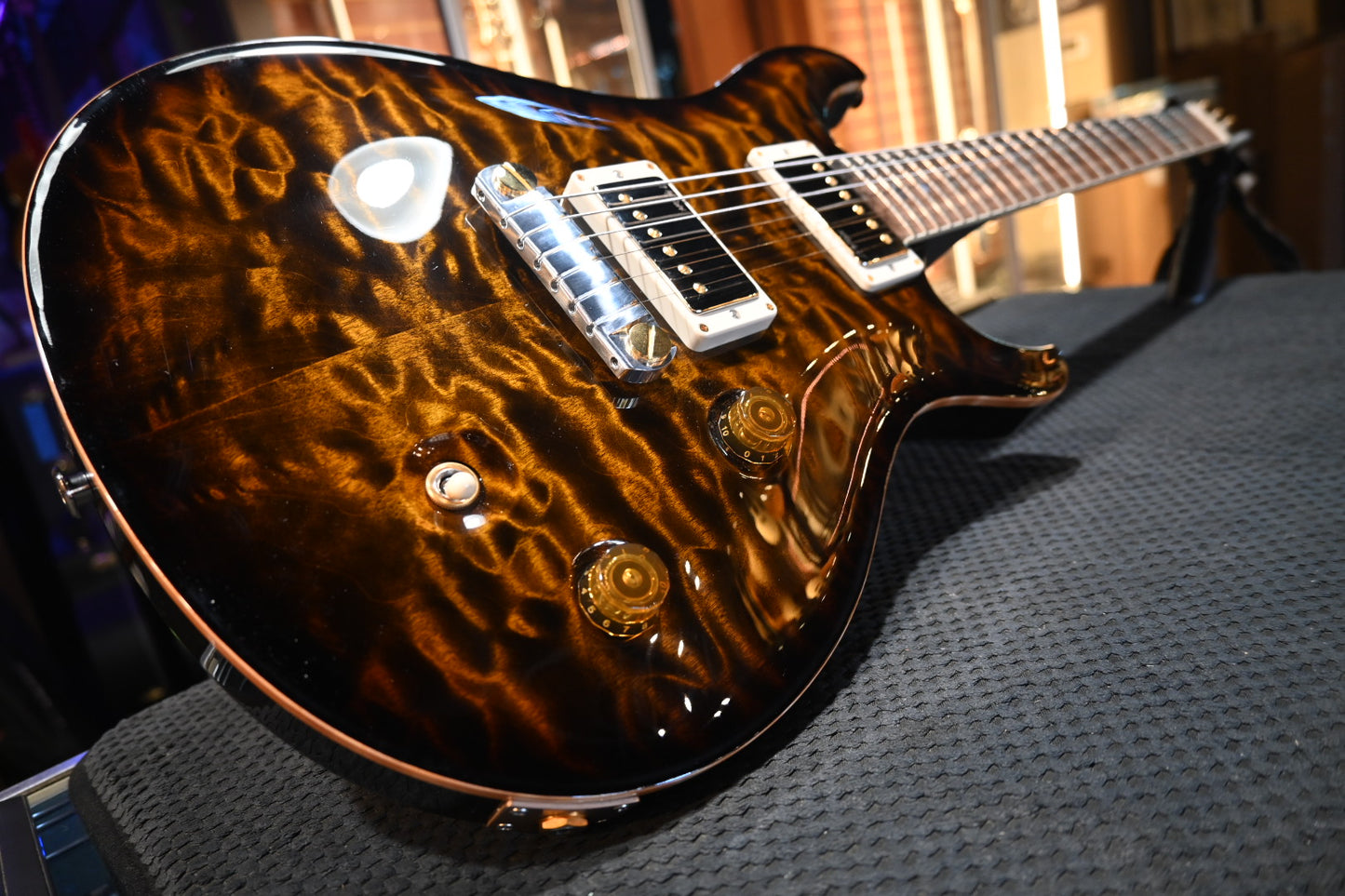 PRS Wood Library McCarty 2024 Quilt 10-Top Brazilian Rosewood - Black Gold Burst Guitar #1824