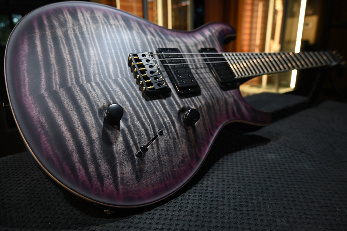 PRS Wood Library Holcomb 10-Top - Charcoal Purple Burst Satin Guitar #3329