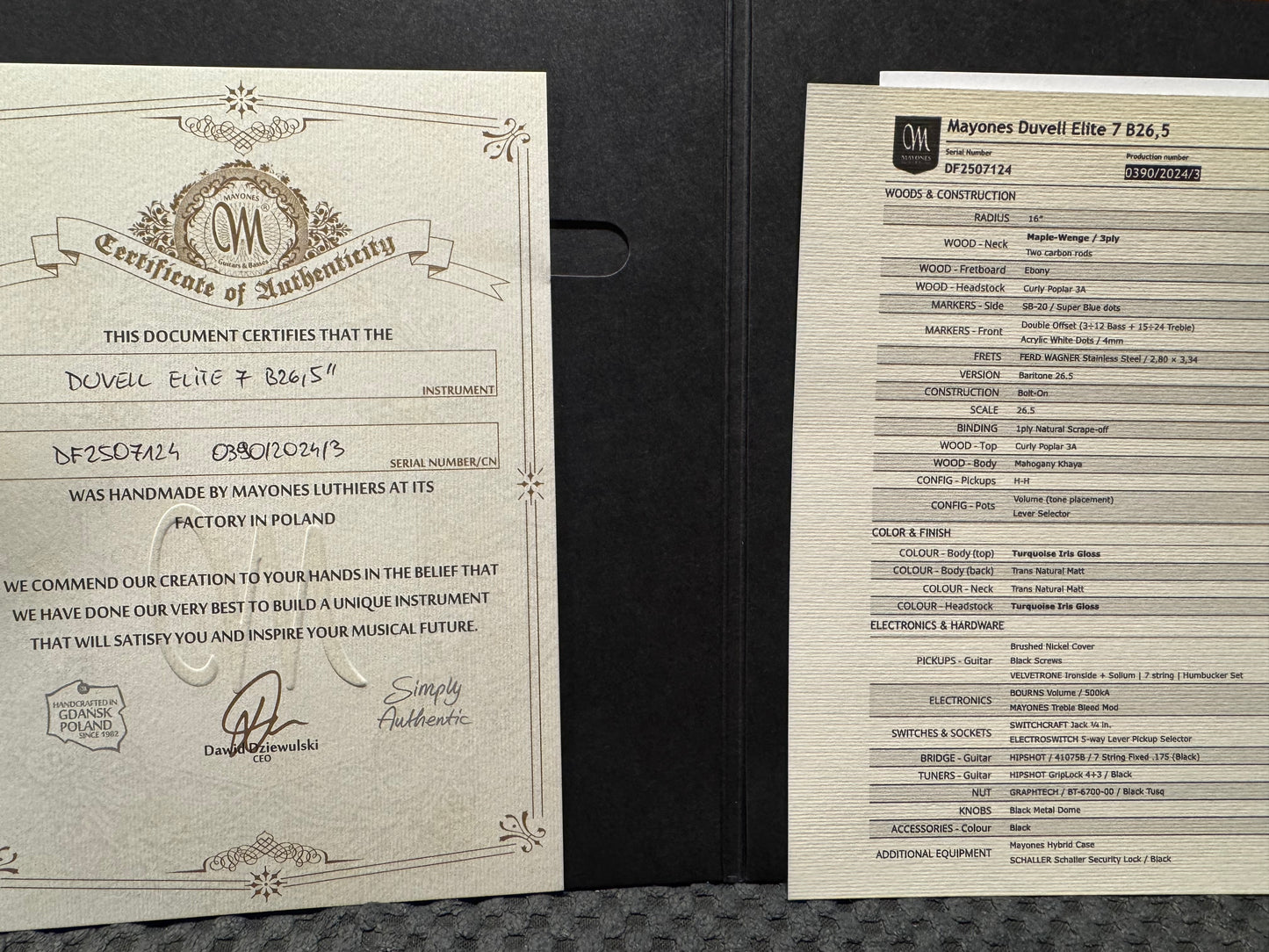 Mayones Duvell Elite 6 - Lava Burst Guitar #6109