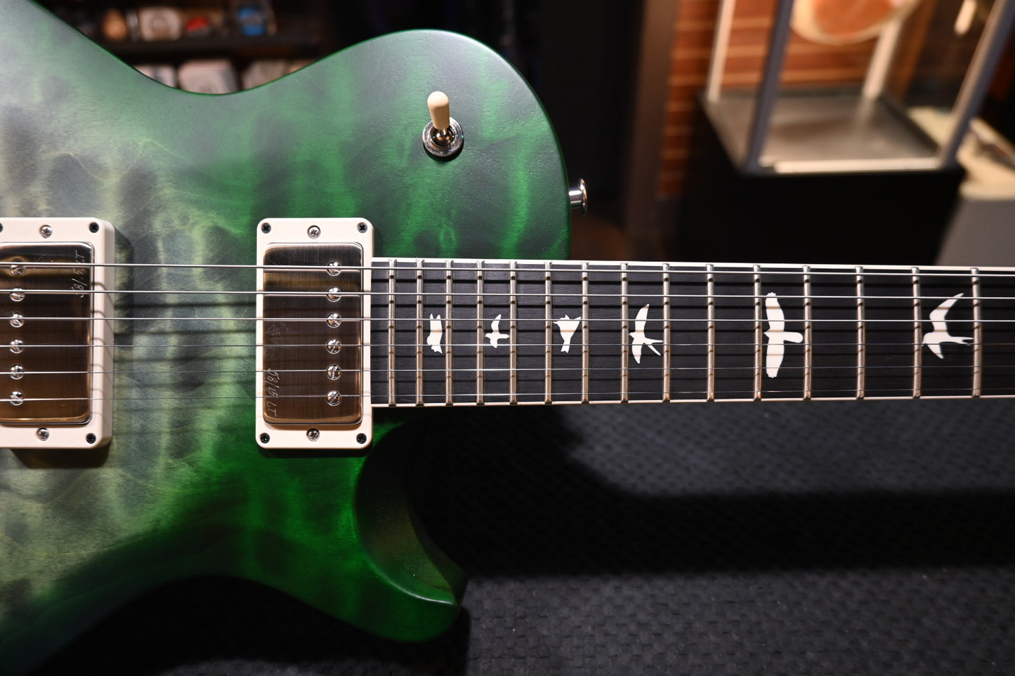 PRS Wood Library S2 McCarty SC 594 Single-Cut Quilt - Faded Gray Black Green Burst Satin Guitar #9908