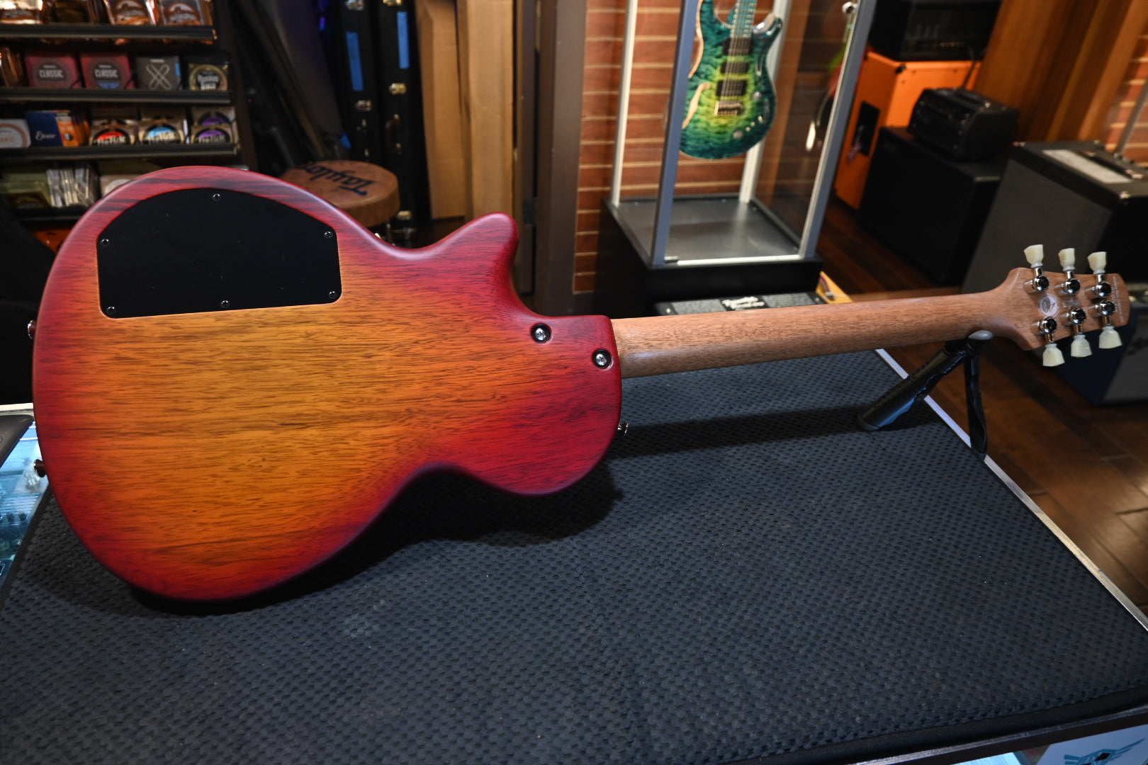 Tom Anderson Bobcat Cub - Transparent Amber to Cherry Burst Satin Guitar #224P - Danville Music