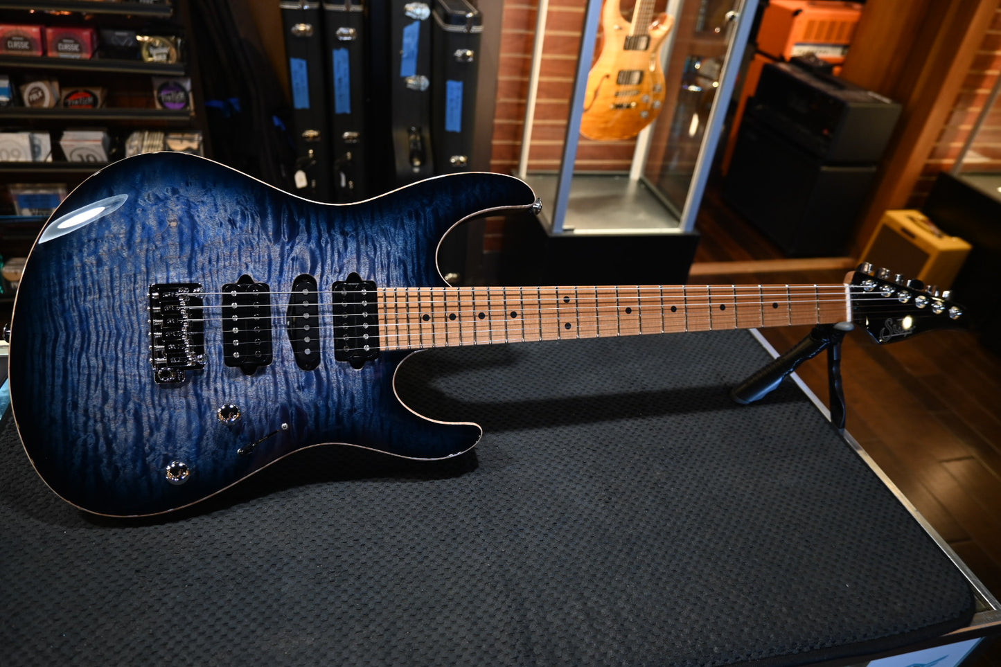 Suhr Modern Plus - Faded Trans Whale Blue Burst Guitar #0469