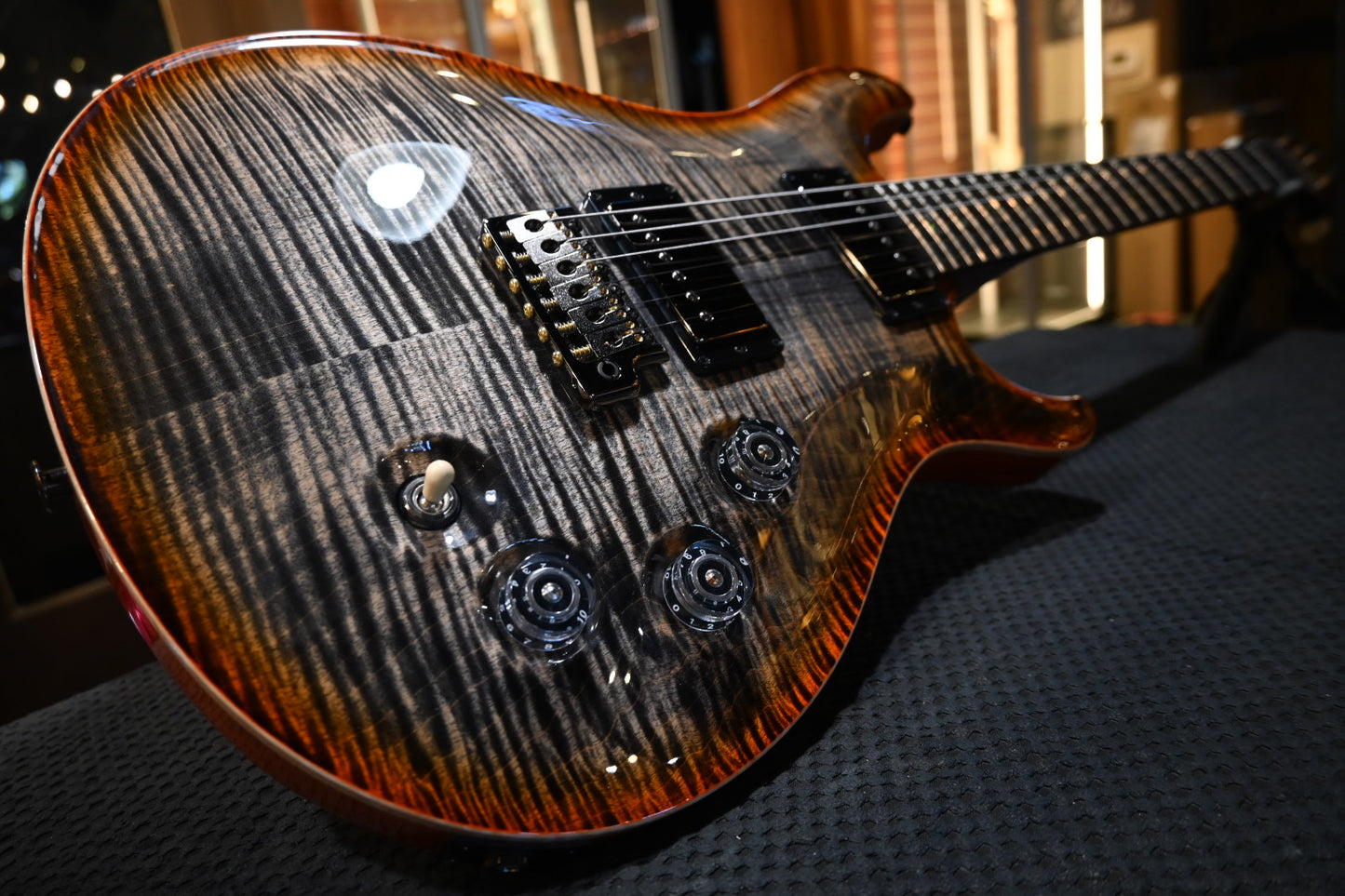 PRS Wood Library DGT 10-Top Ebony - Burnt Maple Leaf Guitar #2553