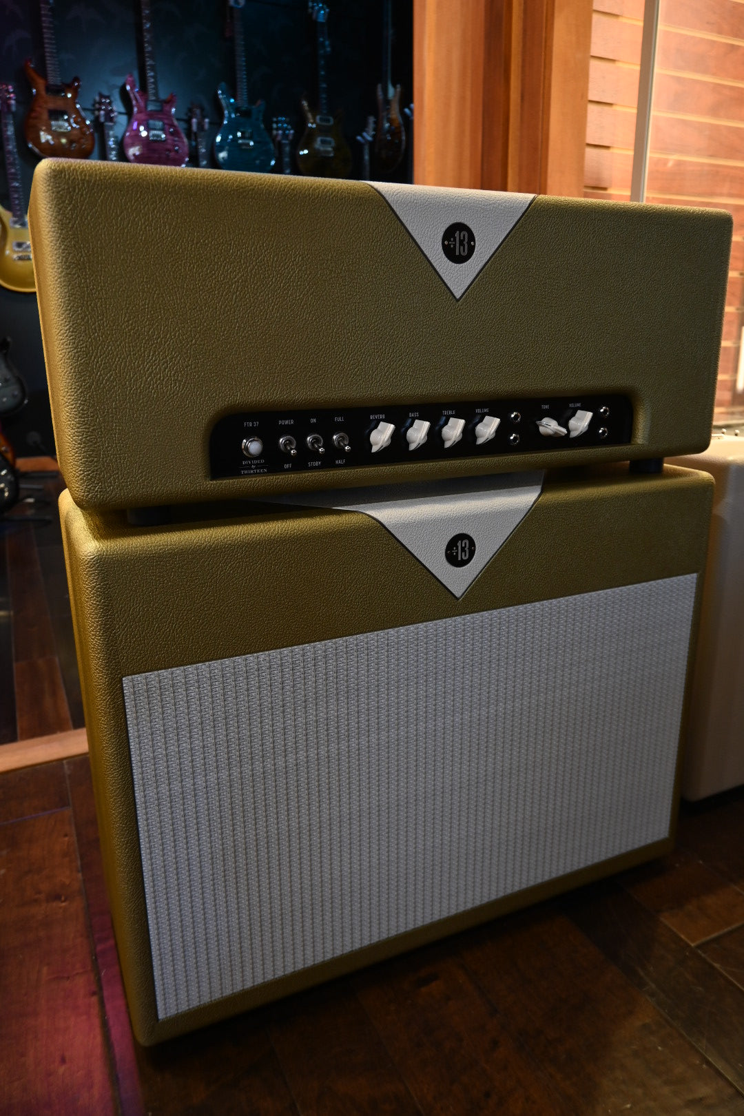 Divided by 13 FTR 37 w/ Matching 2x12 Cabinet - Gold and Ivory Amp