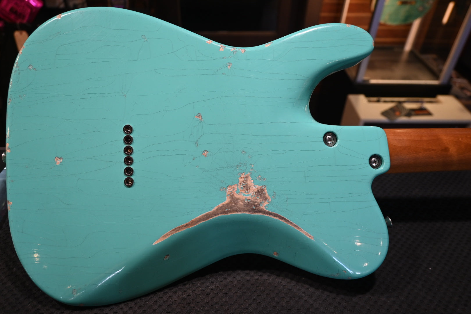 Tom Anderson T Icon In-Distress - Seafoam Green Guitar #725N - Danville Music