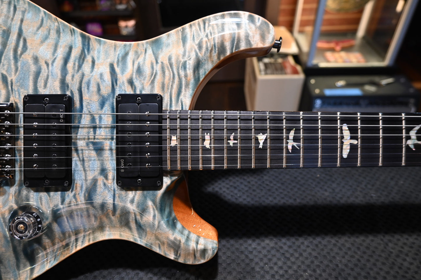 PRS Custom 24 Artist Grade Quilt Top Private Stock Color Limited Edition - Faded Indigo Guitar #5586