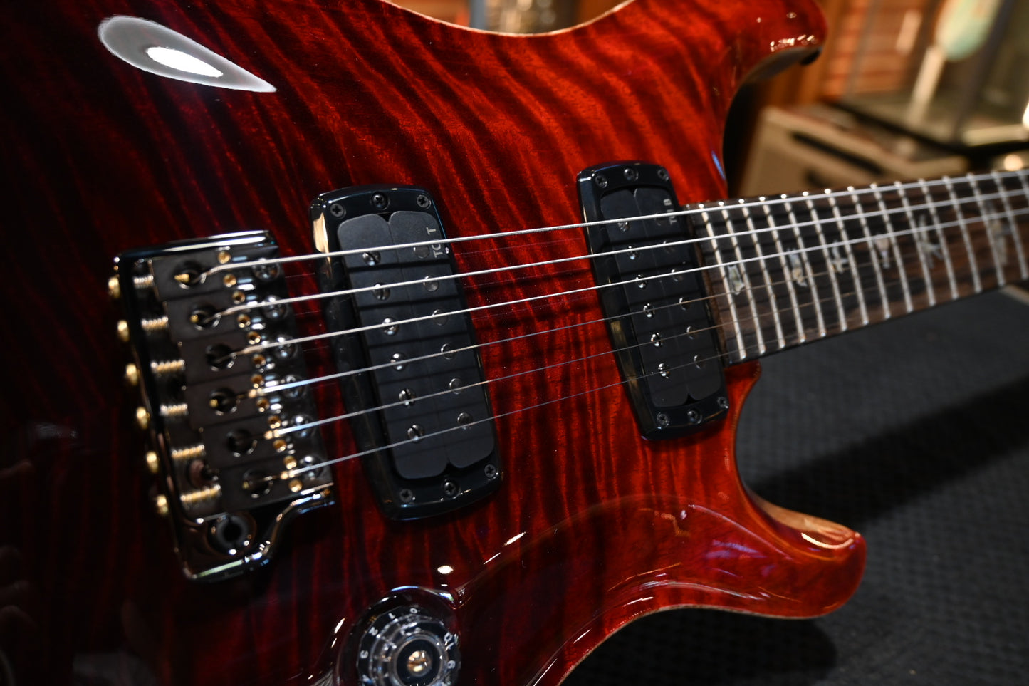 PRS Custom 24-08 Mango Limited Edition - Fire Red to Grey Black Fade Guitar #4078