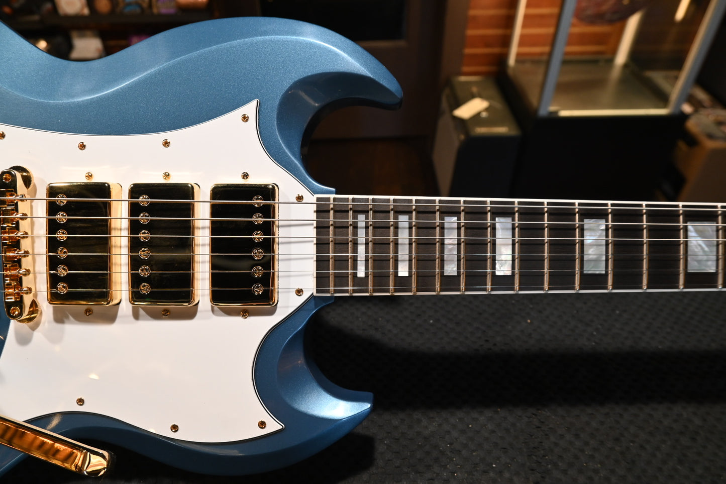Gibson Custom Shop 1963 Les Paul SG Custom 3-Pickup Bigsby VOS “Hendrix” PSL - Pelham Blue Guitar #0573