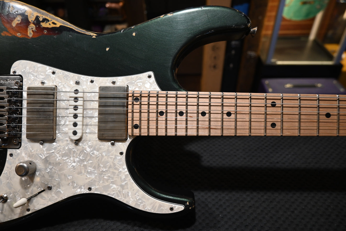 Tom Anderson Guardian Angel Player In-Distress - Bullit Green over 3-Color Burst Guitar #725P