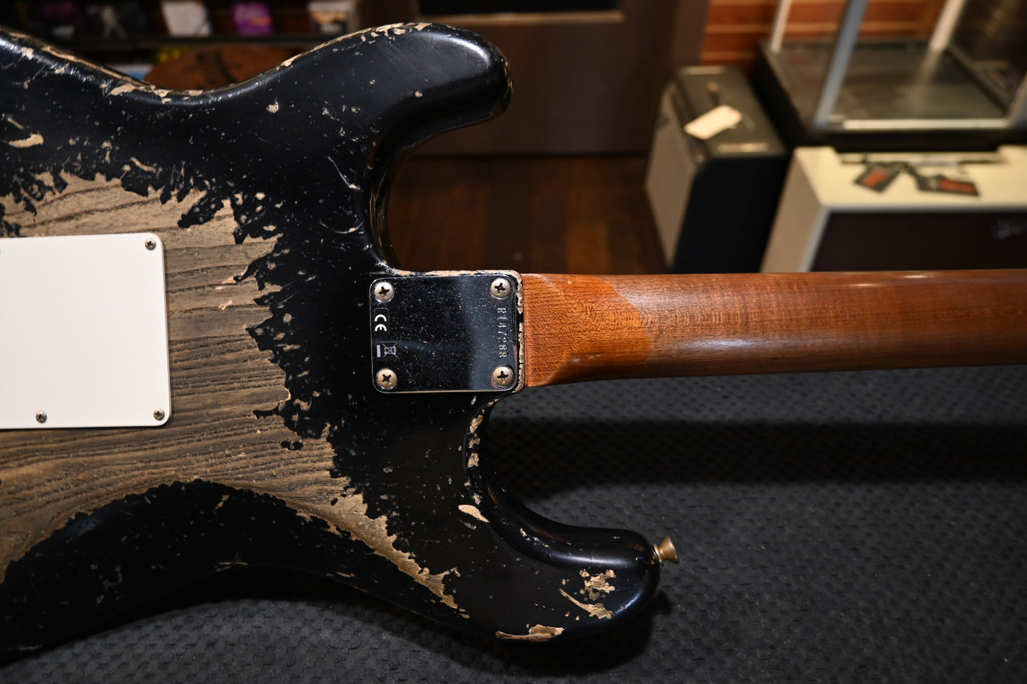 Fender Custom Shop 1965 Stratocaster Super Heavy Relic - Aged Black Guitar #7288 - Danville Music