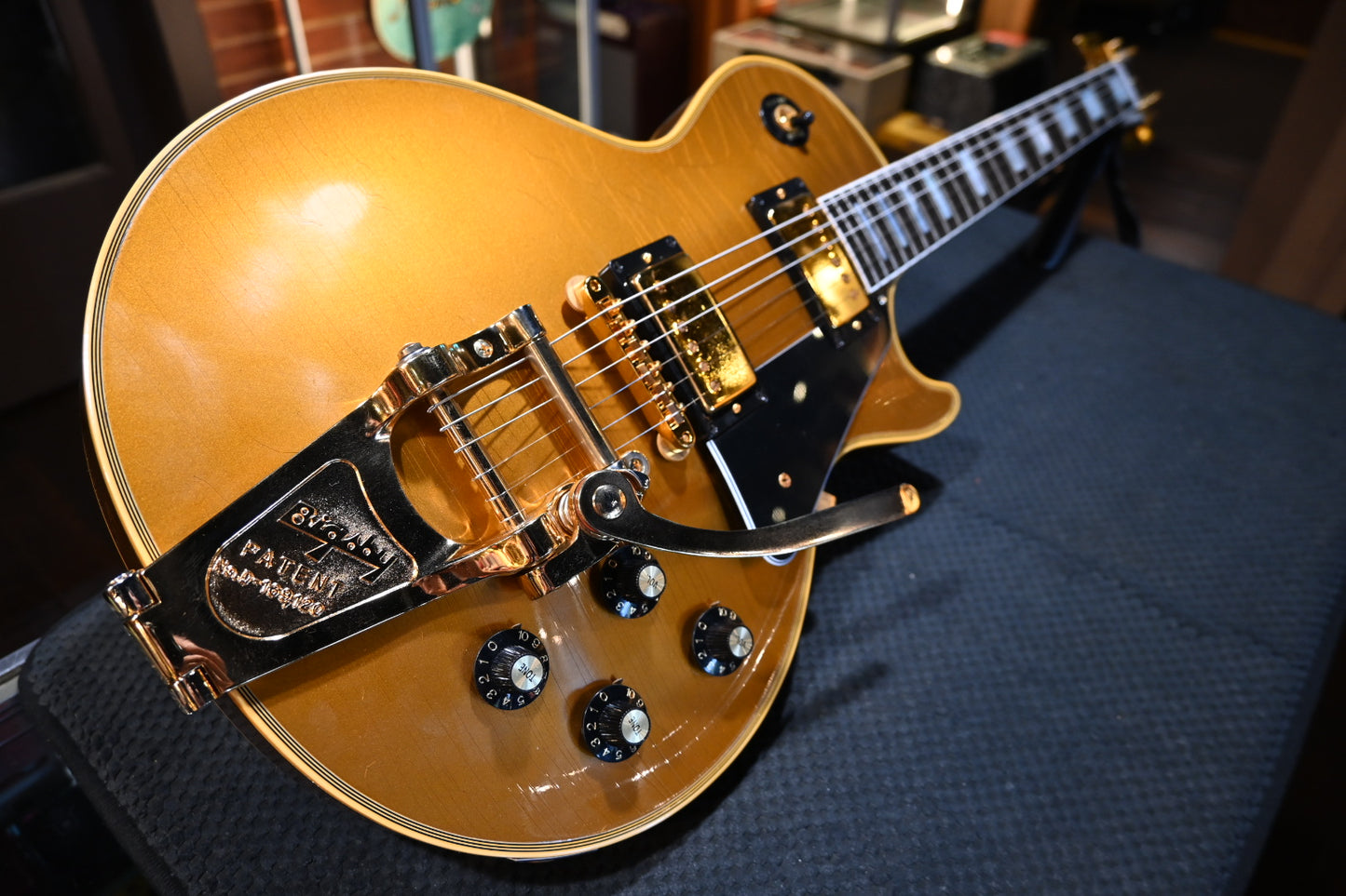 Gibson Custom Shop 1968 Les Paul Standard Reissue Bigsby Ultra Light Aged - Double Gold Guitar #1138 - Danville Music