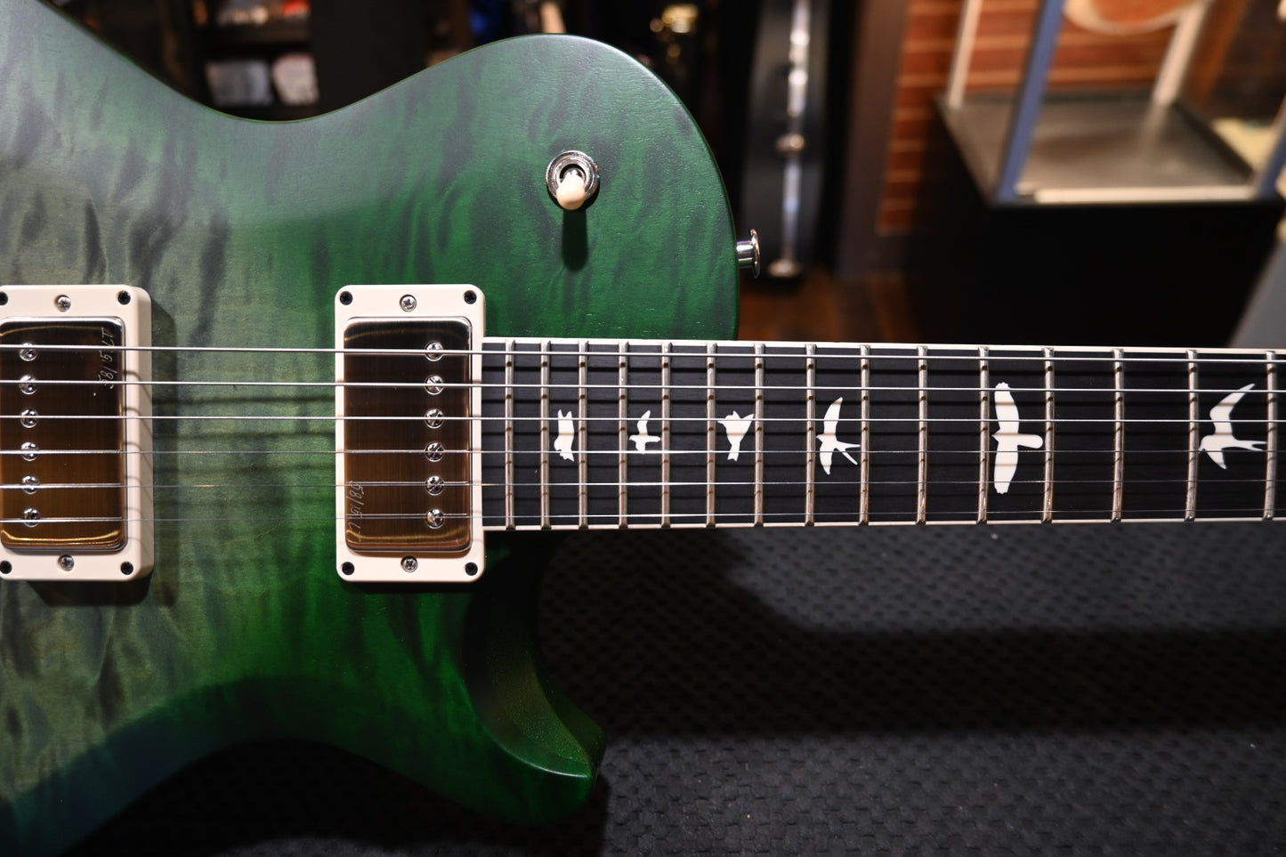 PRS Wood Library S2 McCarty SC 594 Single-Cut Quilt - Faded Gray Black Green Burst Guitar #8897