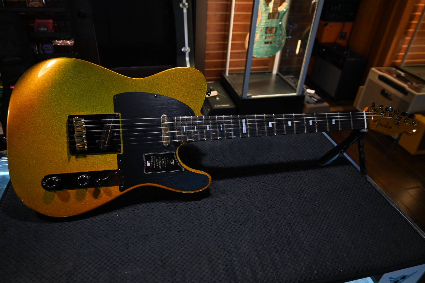 Fender 75th Anniversary American Ultra II Telecaster - Liquid Gold Guitar #6828 - Danville Music