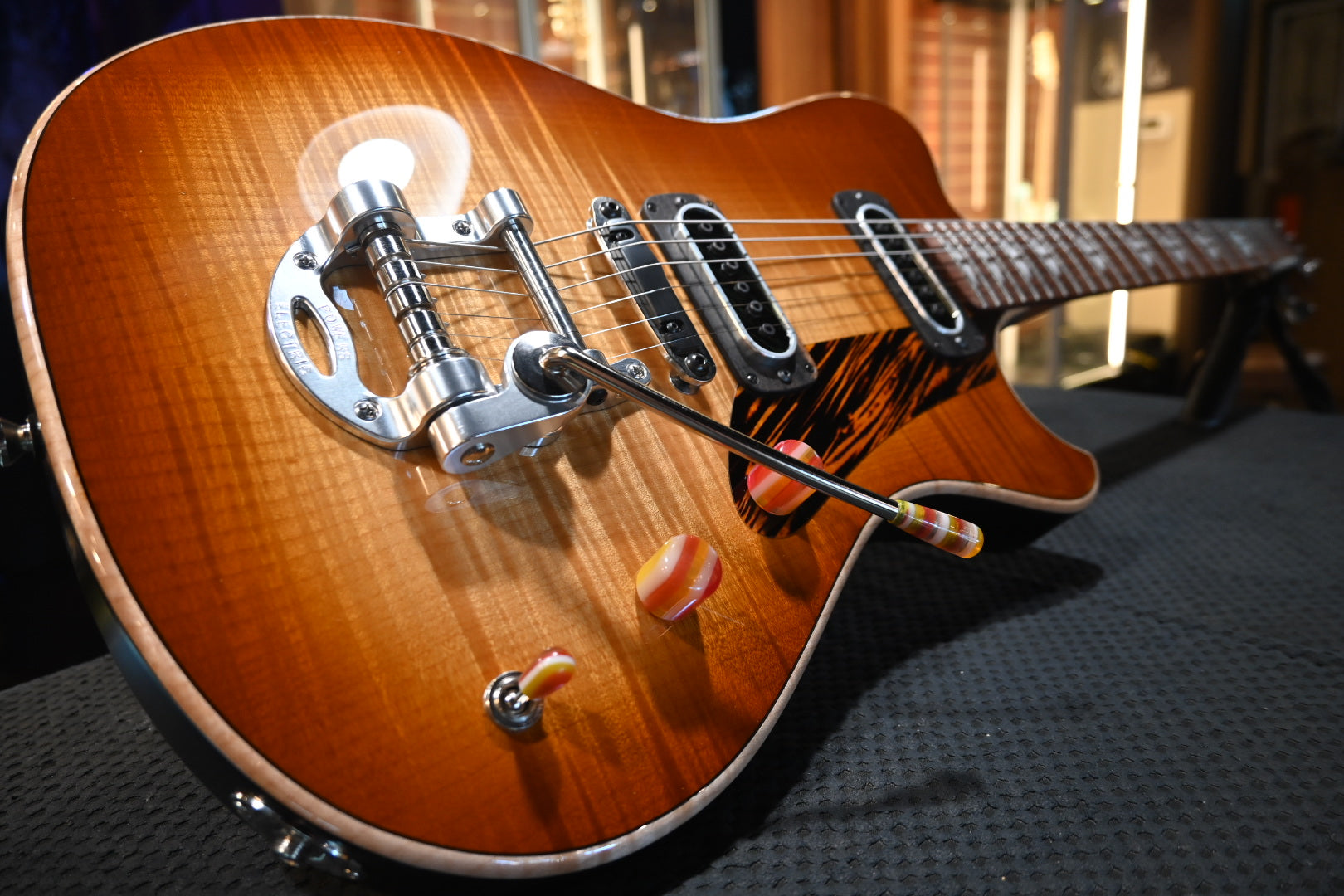 Powers Electric A-Type Select Maple PF42 CamTail - Wild Honey Burst Guitar #A956 - Danville Music
