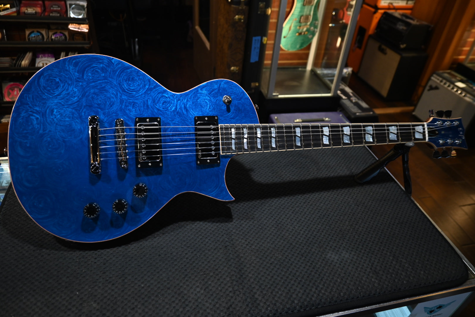ESP Eclipse USA 2025 - Galaxy Blue Marble Guitar #5222 - Danville Music