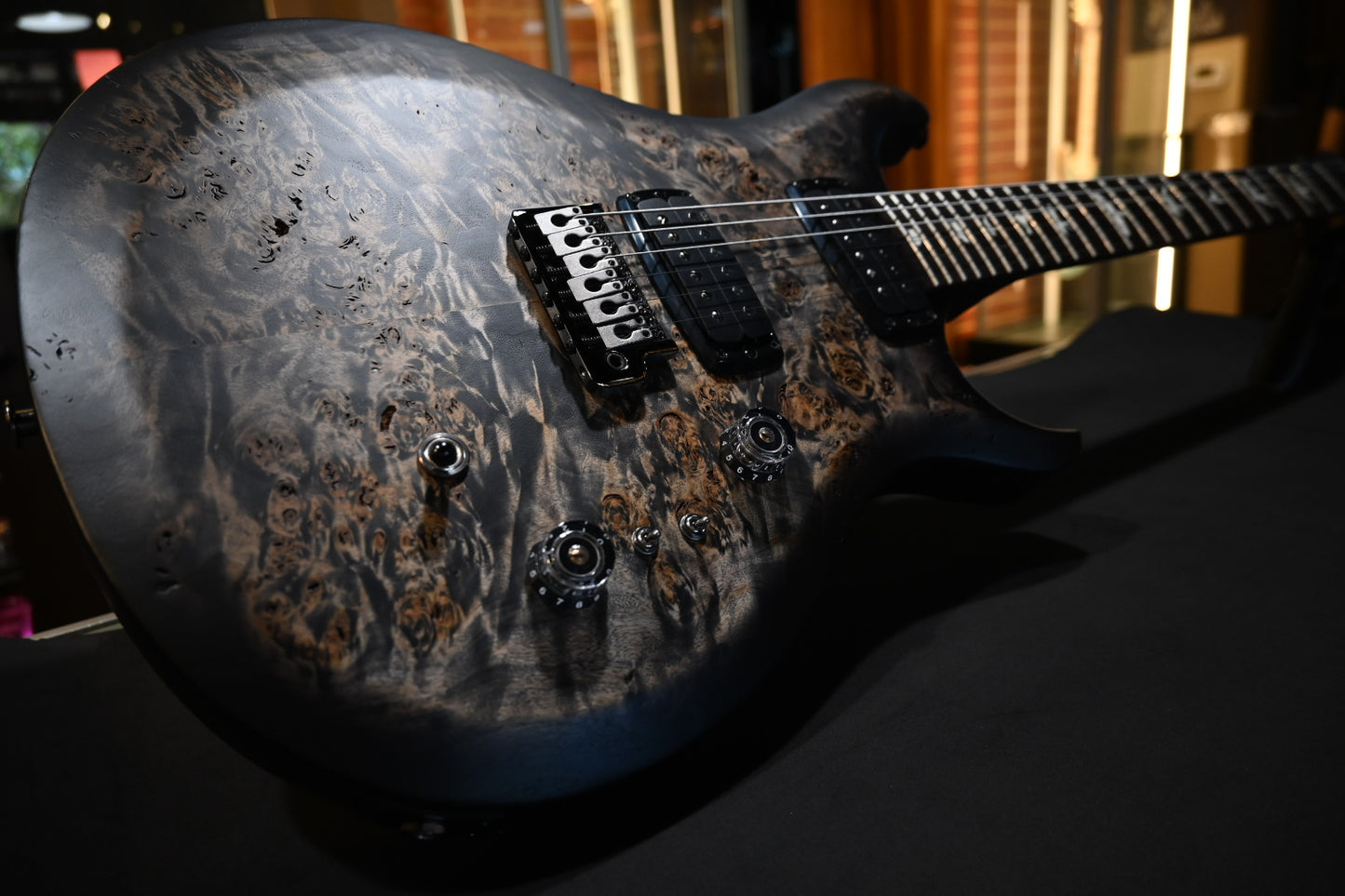PRS Wood Library S2 Custom 24-08 Poplar Burl Limited Edition - Charcoal Burst Guitar #8749