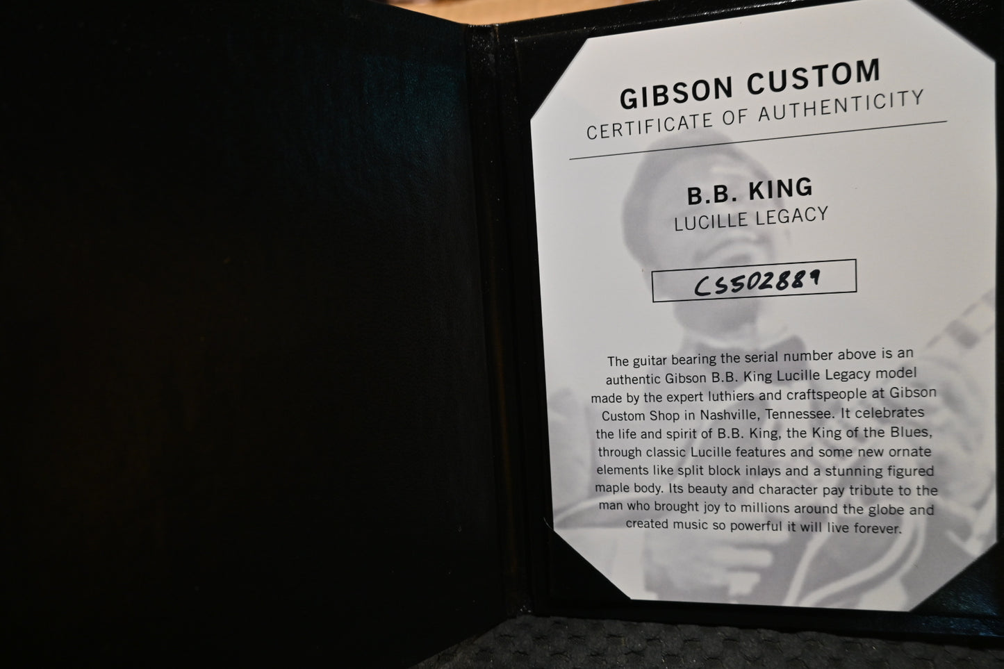 Gibson Custom Shop B.B. King Lucille Legacy One-of-a-Kind - Purple Sparkle Guitar #2889 - Danville Music