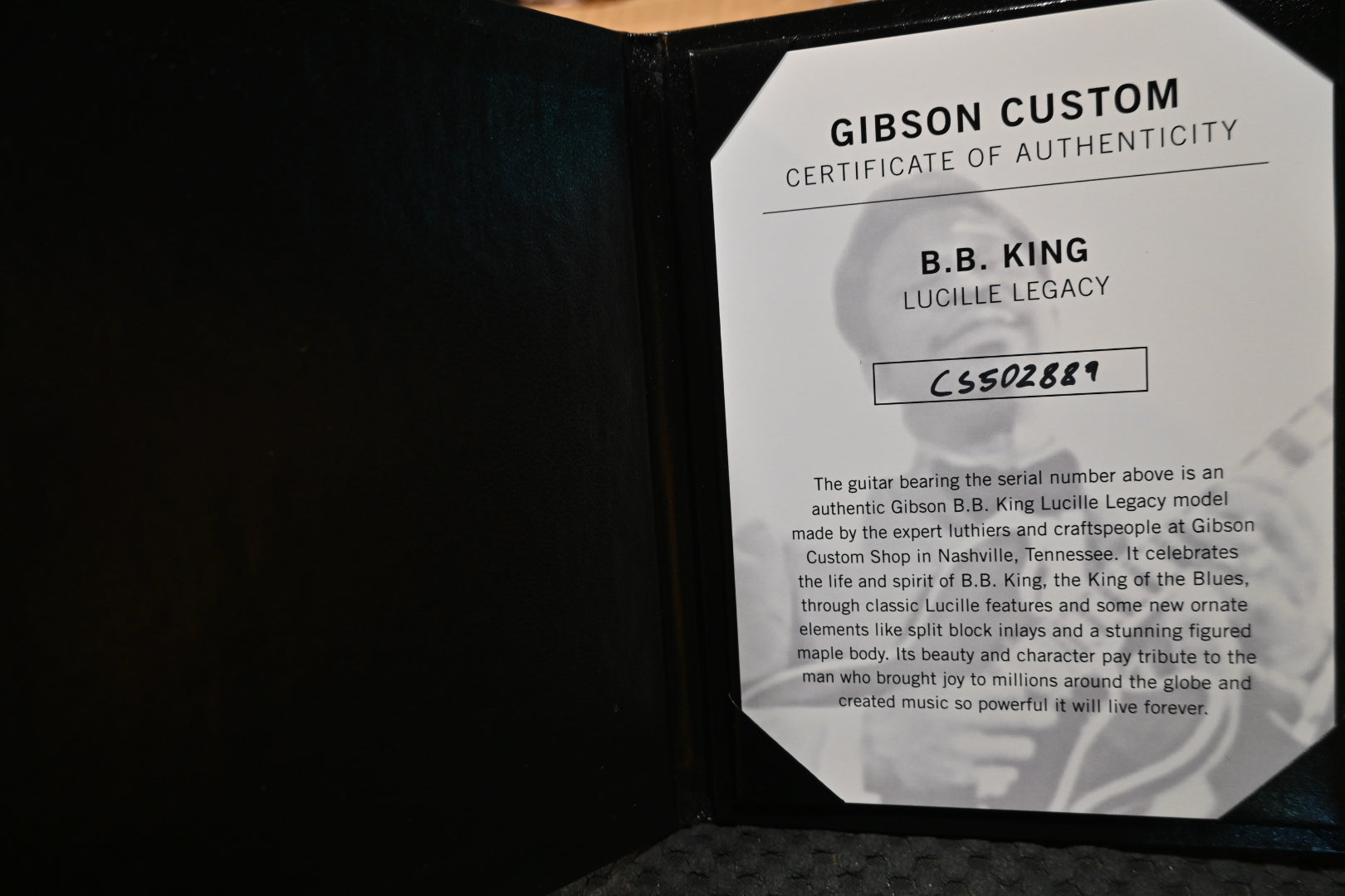 Gibson Custom Shop B.B. King Lucille Legacy One-of-a-Kind - Purple Sparkle Guitar #2889 - Danville Music