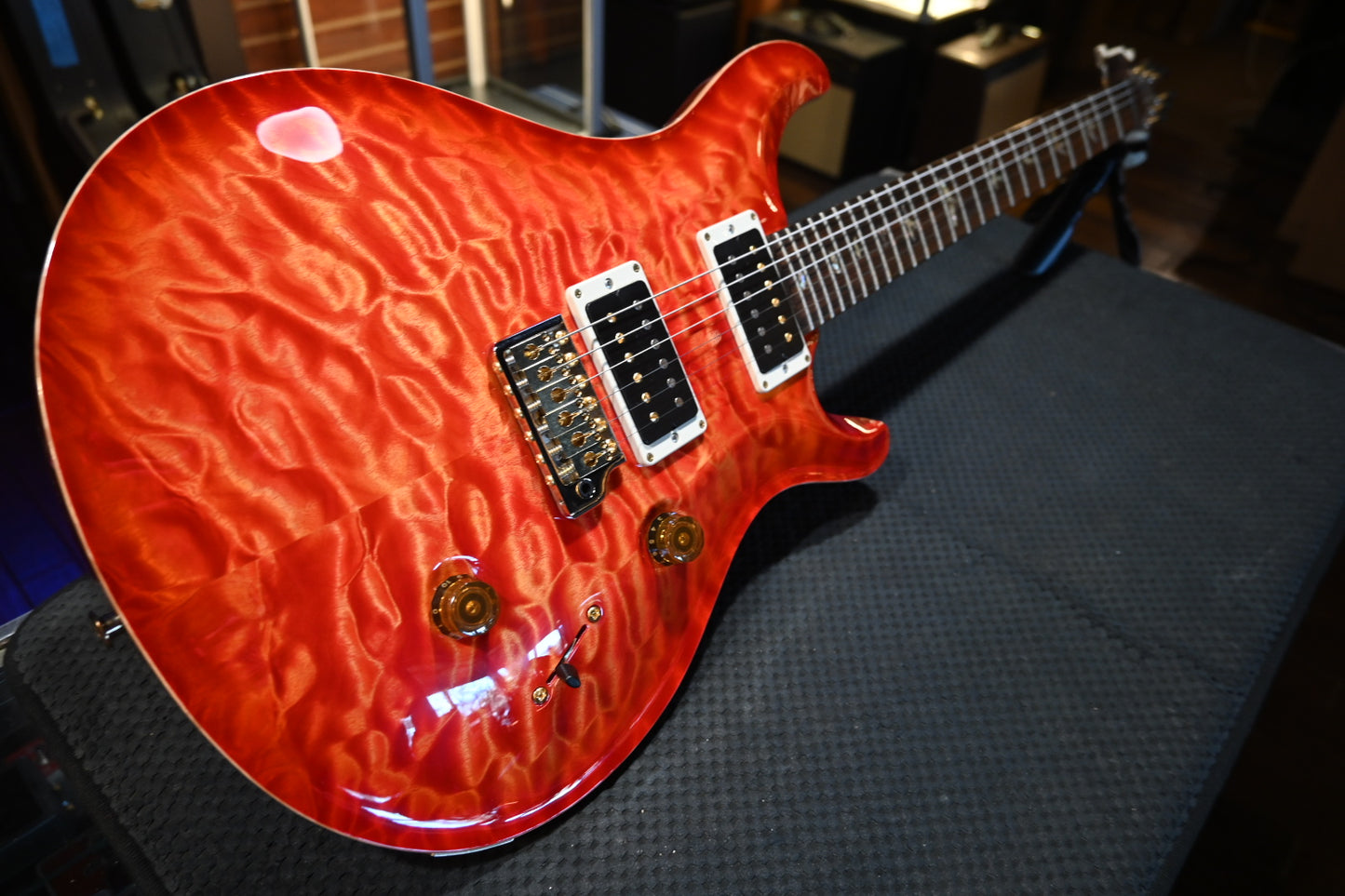 PRS Wood Library Custom 24 10-Top Quilt 2024 - Blood Orange Guitar #2814