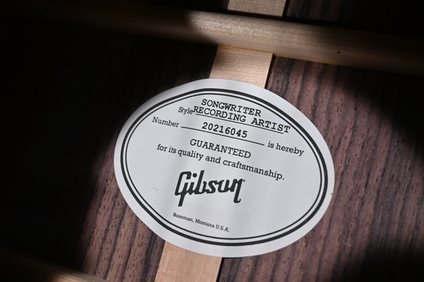 Gibson Songwriter Recording Artist - Rosewood Burst Guitar #6045