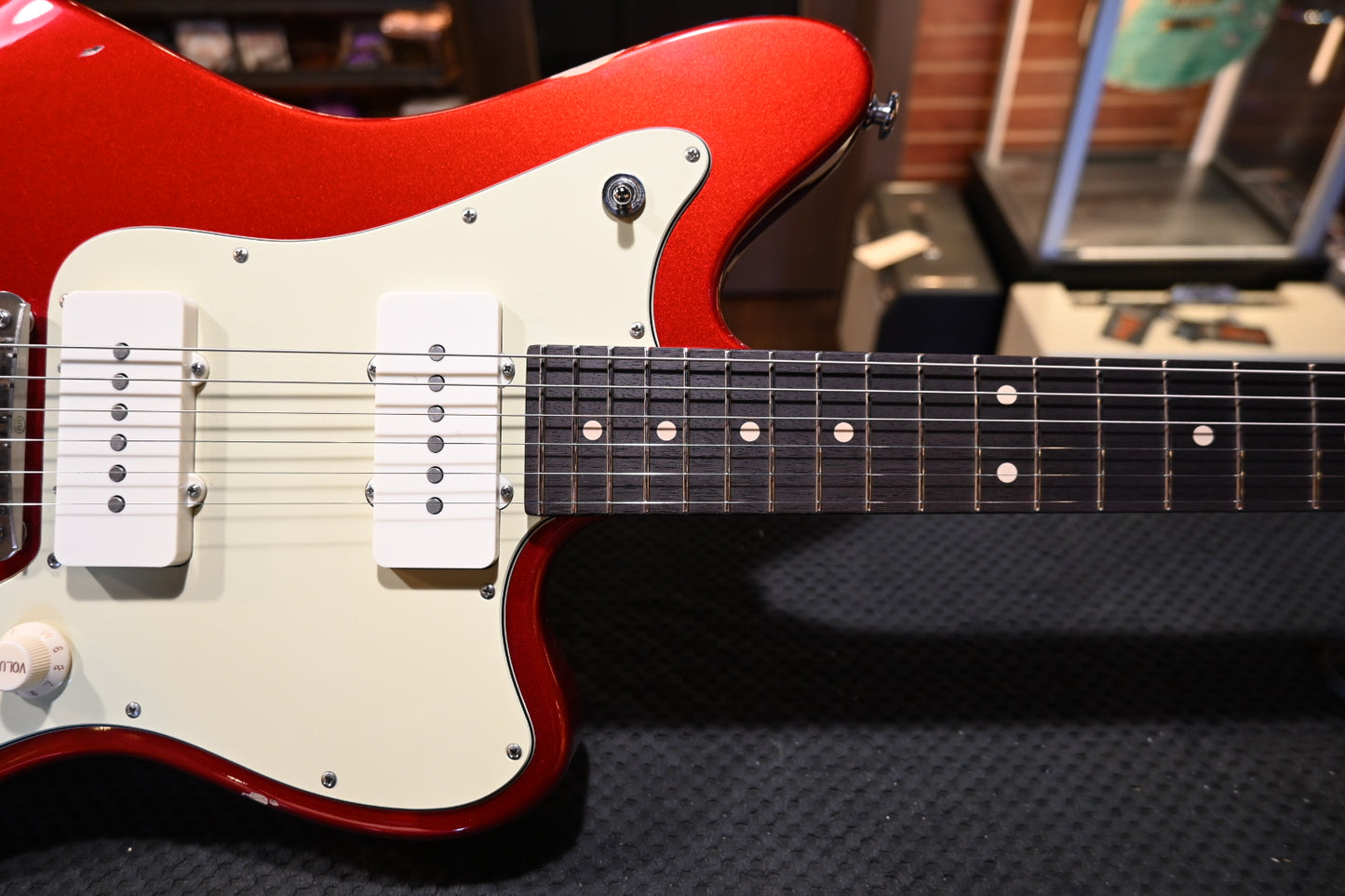 Suhr Classic JM Antique Limited Edition Mastery Bridge - Candy Apple Red Guitar #9376 - Danville Music