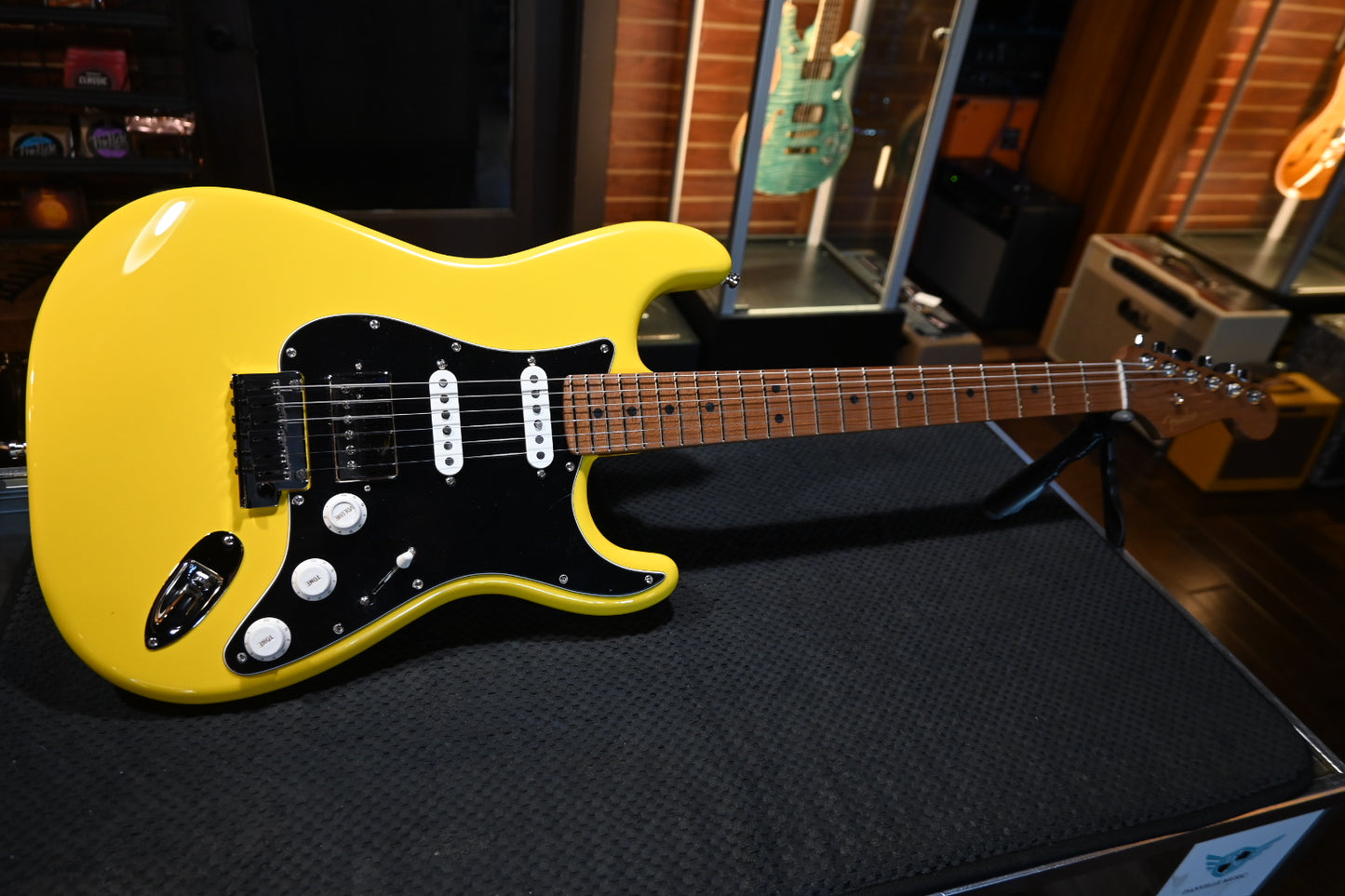 Fender Limited Edition American Ultra II Stratocaster HSS - Graffiti Yellow Guitar #8927 - Danville Music