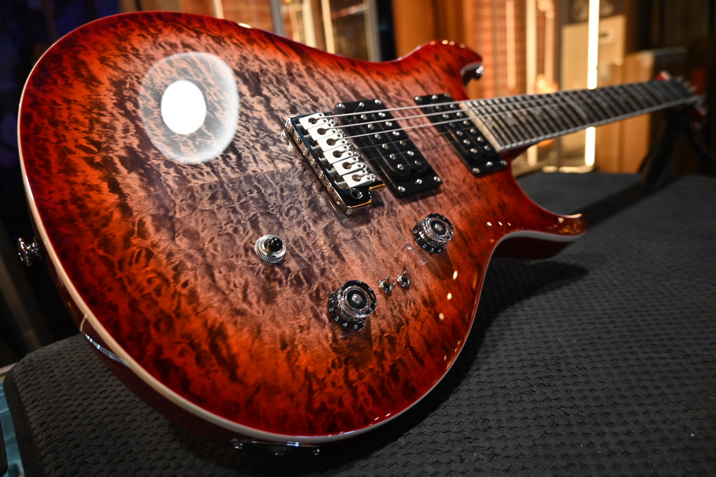 PRS SE Custom 24-08 Quilt - Charcoal Cherry Burst Guitar #3995