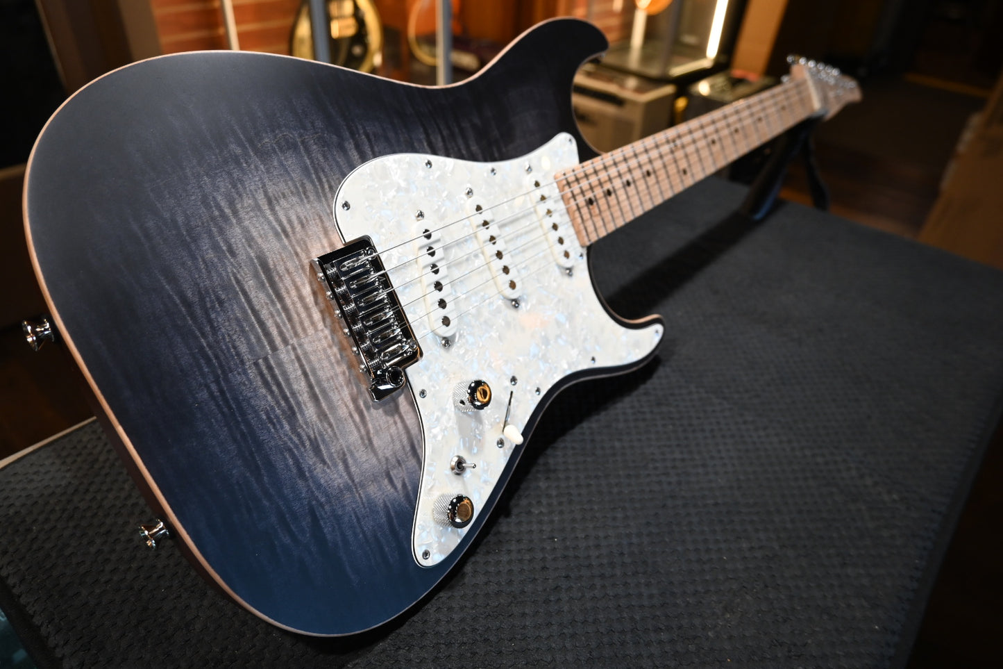 Tom Anderson Drop Top Classic - Satin Super Natural Black Guitar #425P - Danville Music