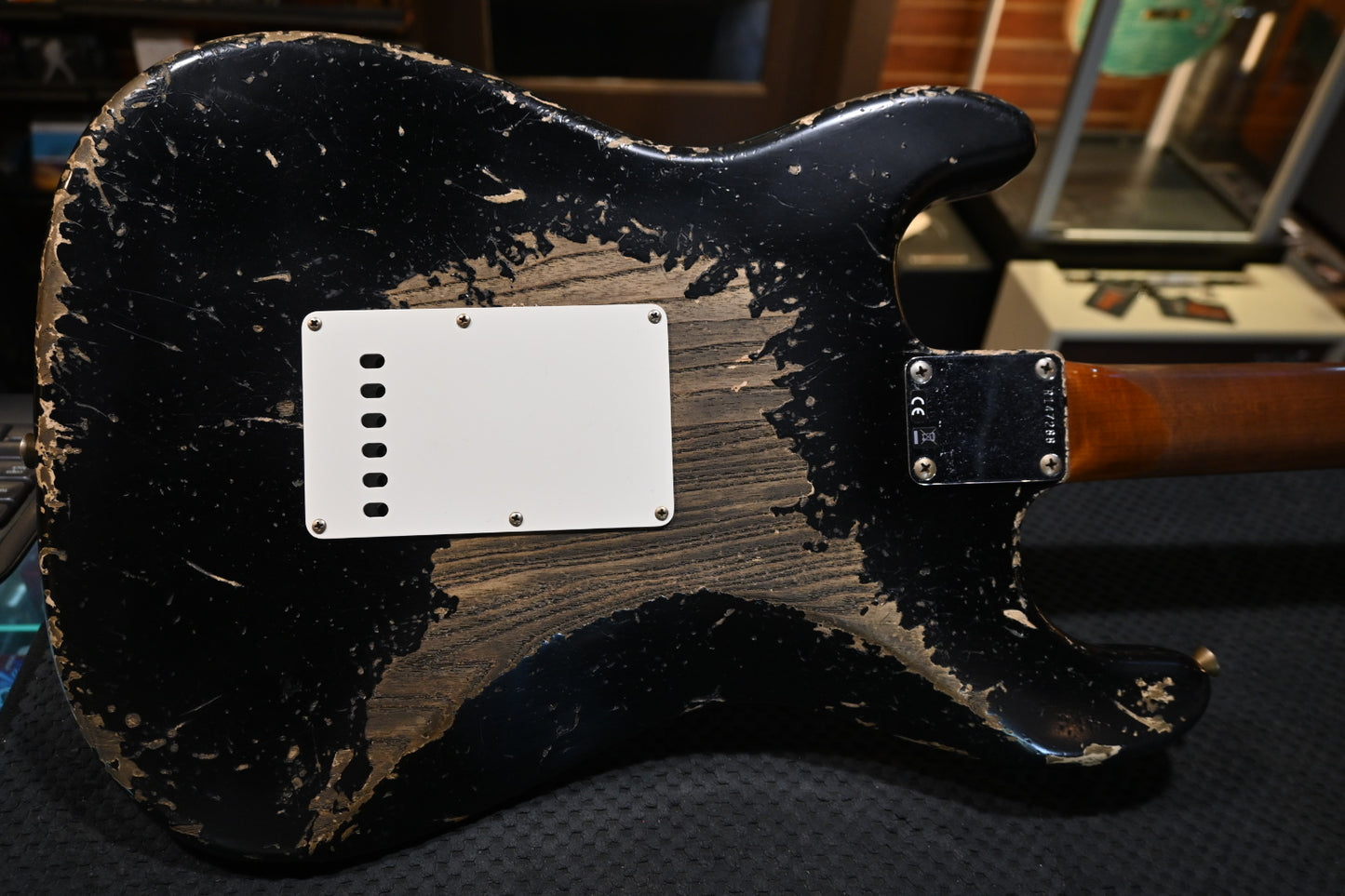 Fender Custom Shop 1965 Stratocaster Super Heavy Relic - Aged Black Guitar #7288 - Danville Music