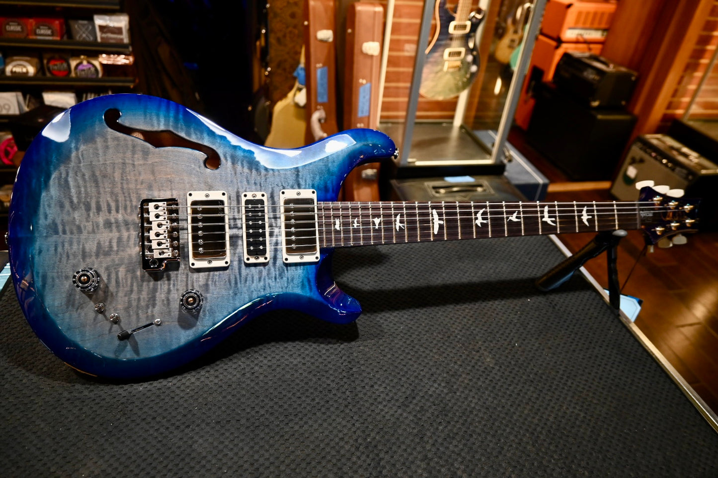 PRS S2 Special Semi-Hollow - Faded Gray Black Blue Burst Guitar #1042 - Danville Music