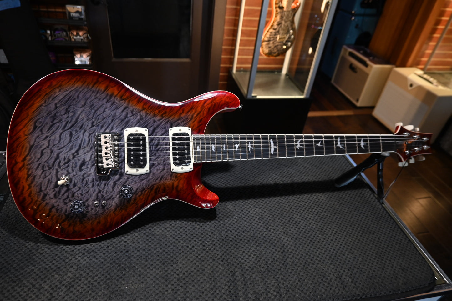 PRS SE Custom 24-08 Quilt 1-Piece Veneer - Charcoal Cherry Guitar #5375